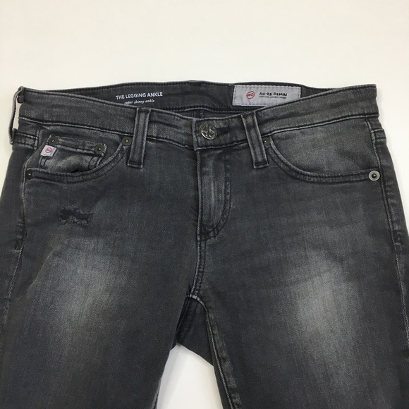 AG ADRIANO GOLDSCHMIED The Legging Ankle Super Skinny Raw Hem Distressed Jeans - Picture 5 of 13